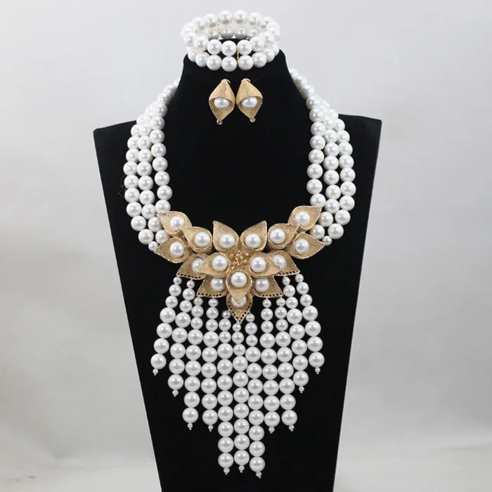 Комплект украшений из жемчуга и бусин в африканском стиле | Украшения аксессуары