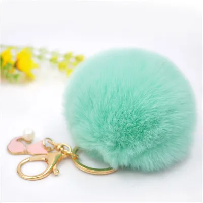Pom Faux Rabbit меховой брелок милый жемчуг розовый Кот брелок для женщин пушистый помпон брелок, украшение сумки для девочек Подвески Llaveros