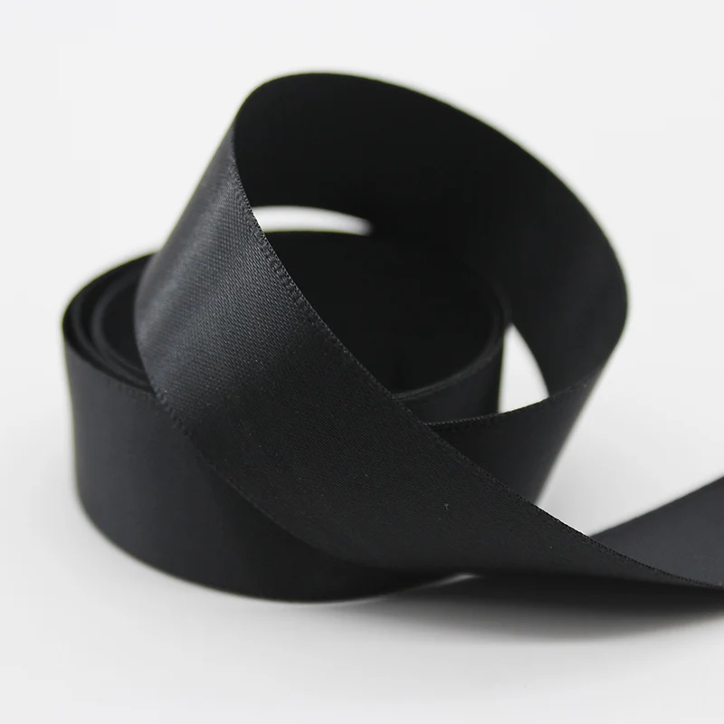 19mm Black 16 мм 19 мм 38 мм однолицевая атласная лента полиэстер тесьма для DIY Подарочная коробка обернутая Декор Аксессуары 5/" 3/4" 1,5 дюймов - Цвет: 19mm Black