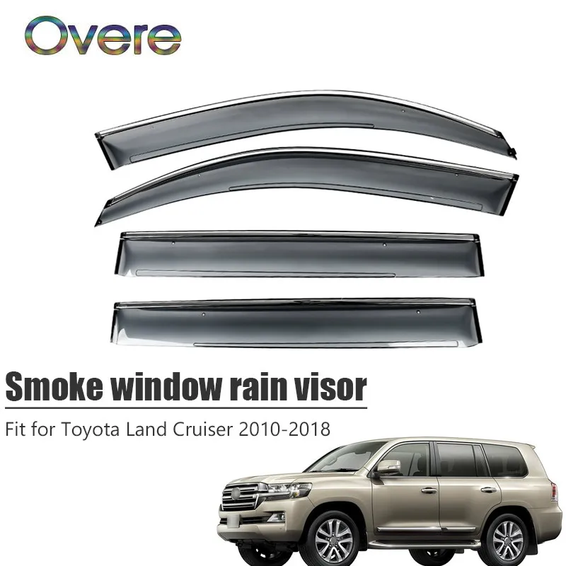 Overe 4 шт/1 комплект Дымовое окно дождевой козырек для Toyota Land Cruiser 2010-2018 Стайлинг ABS