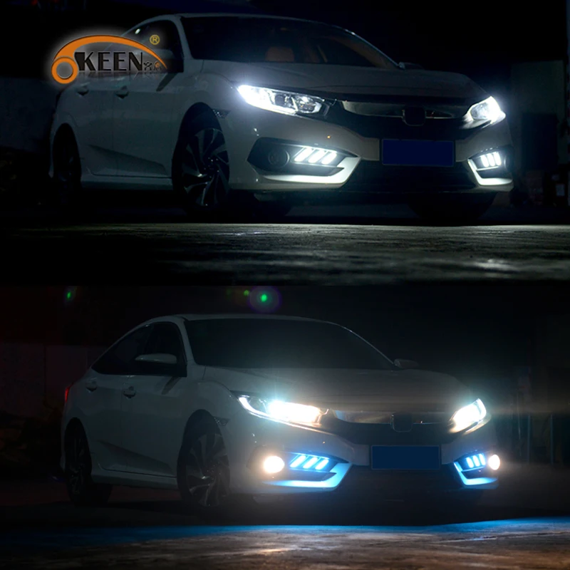 OKEEN 2x автомобильный Стайлинг DRL комплект для Honda Civic 10th 2017 2016 дневные ходовые огни