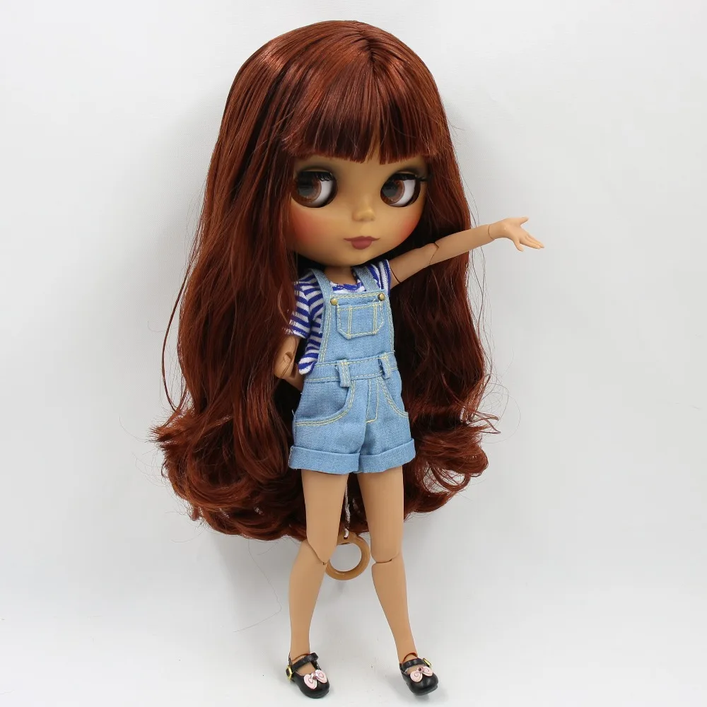 Ледяной DBS Blyth кукольные 1/6 bjd шарнирное тело темной кожи матовый уход за кожей
