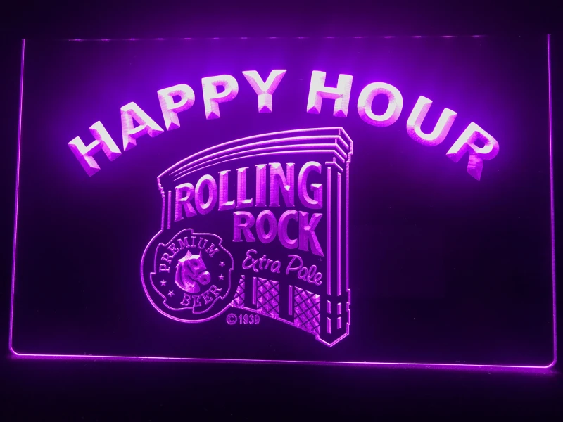 607 Rolling Rock пиво Счастливый час бар со светодиодным неоновым световым знаком | Дом и
