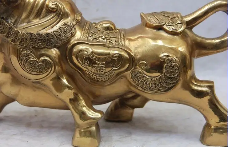 Китайская народная латунь Медь Фен Шуй богатство деньги Fu для девочек крупного