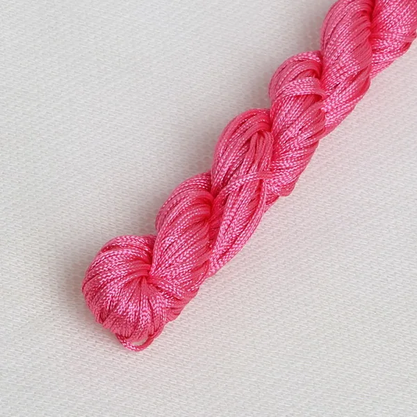 Fuchsia 24 метра 1 мм Разноцветные нейлоновые черные атласные китайские узлы шелковистый шнур макраме плетёная нить Шамбала - Цвет: Fuchsia