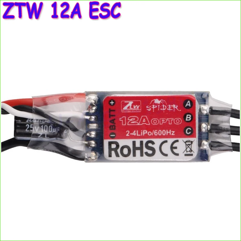 Оптовая продажа 100% оригинал ZTW Паук серии 12A OPTO ESC с Simonk Oneshot программы челнока|opto
