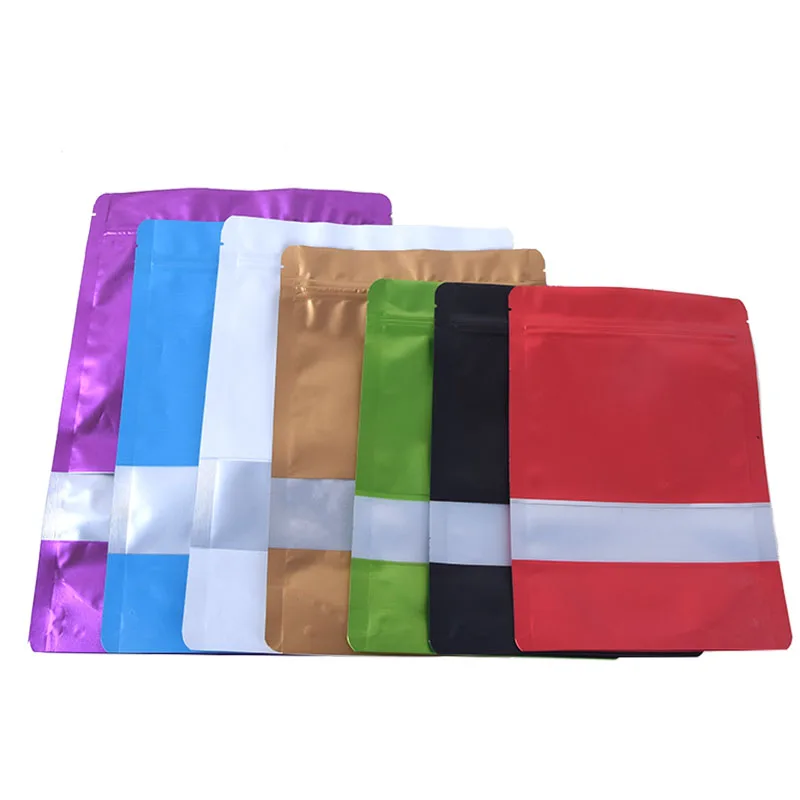Dura-Aid 100 шт./лот стоит из матового алюминия фольги окно Ziplock мешок Doypack кофе порошок