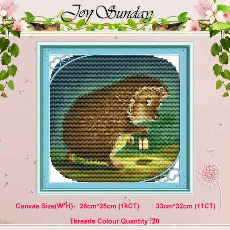 Nocturnal hedgehog Ежик узоры Счетный крест 11CT 14CT Набор для вышивки крестиком торговля DIY животные Набор для вышивки крестиком вышивка рукоделие - Цвет: Nocturnal hedgehog