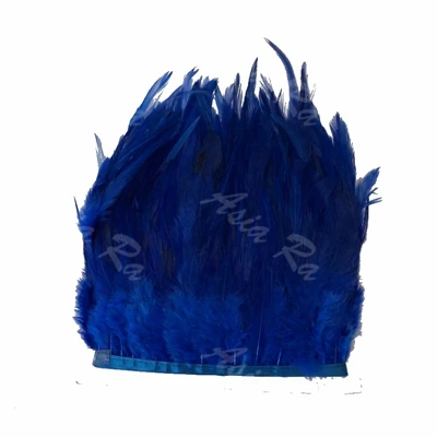 royal blue Новое поступление года! 10 ярд неоновый лимонно-желтая обертка бахрома из перьев петуха планки Высота 4-" перья для свадьбы на праздник, украшение для платья - Цвет: royal blue