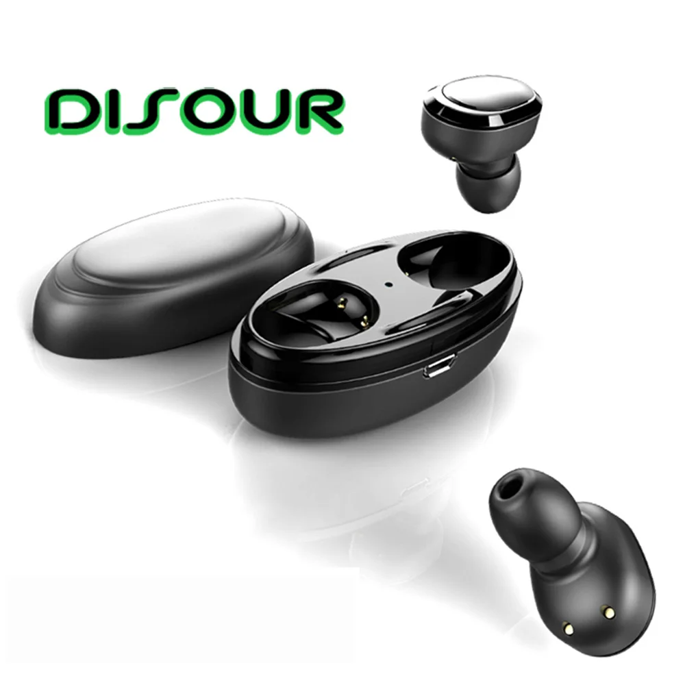 TWS стереонаушники DISOUR с поддержкой Bluetooth 5 0 и зарядным футляром|Наушники