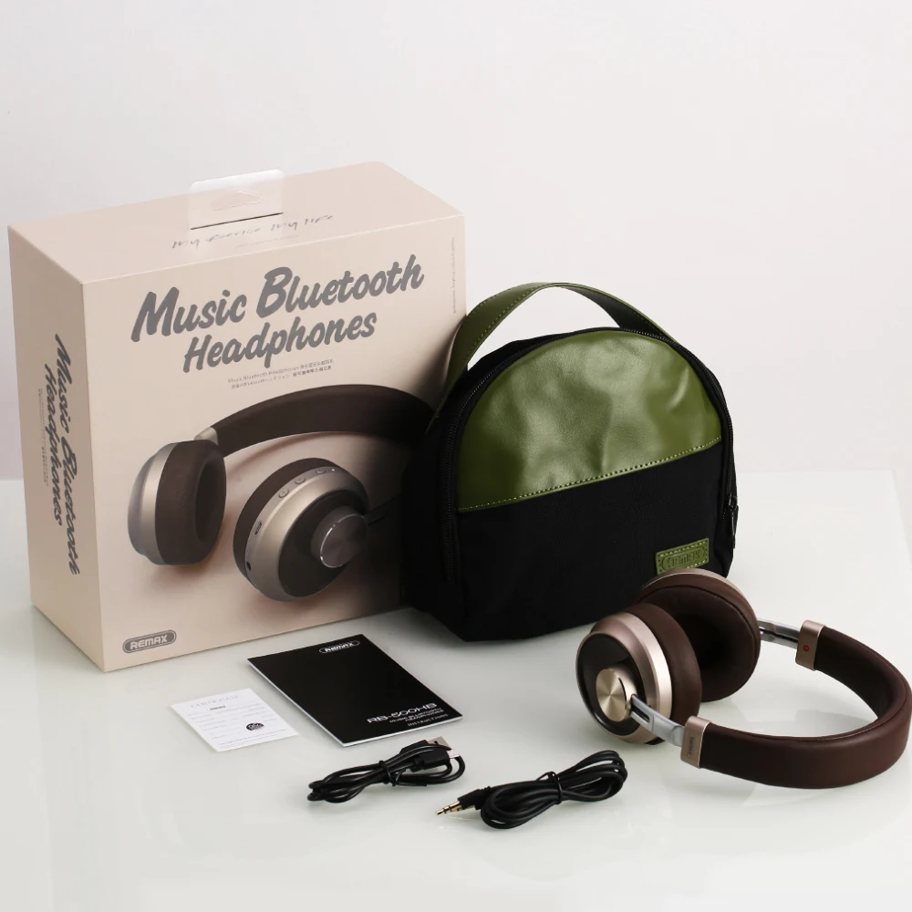 Remax Беспроводная Музыка Bluetooth наушники гарнитура с HD микрофоном шумоподавление