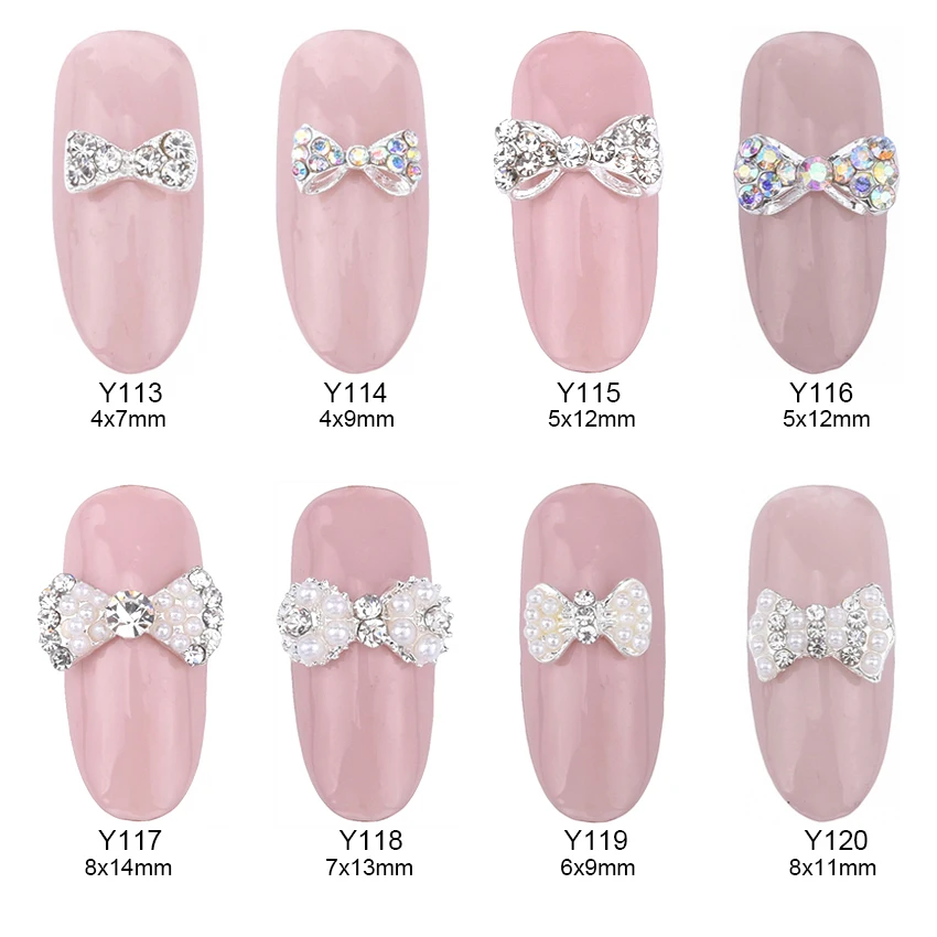 10 шт. жемчужины для дизайна ногтей AB стразы с кристаллами галстук-бабочка сплав