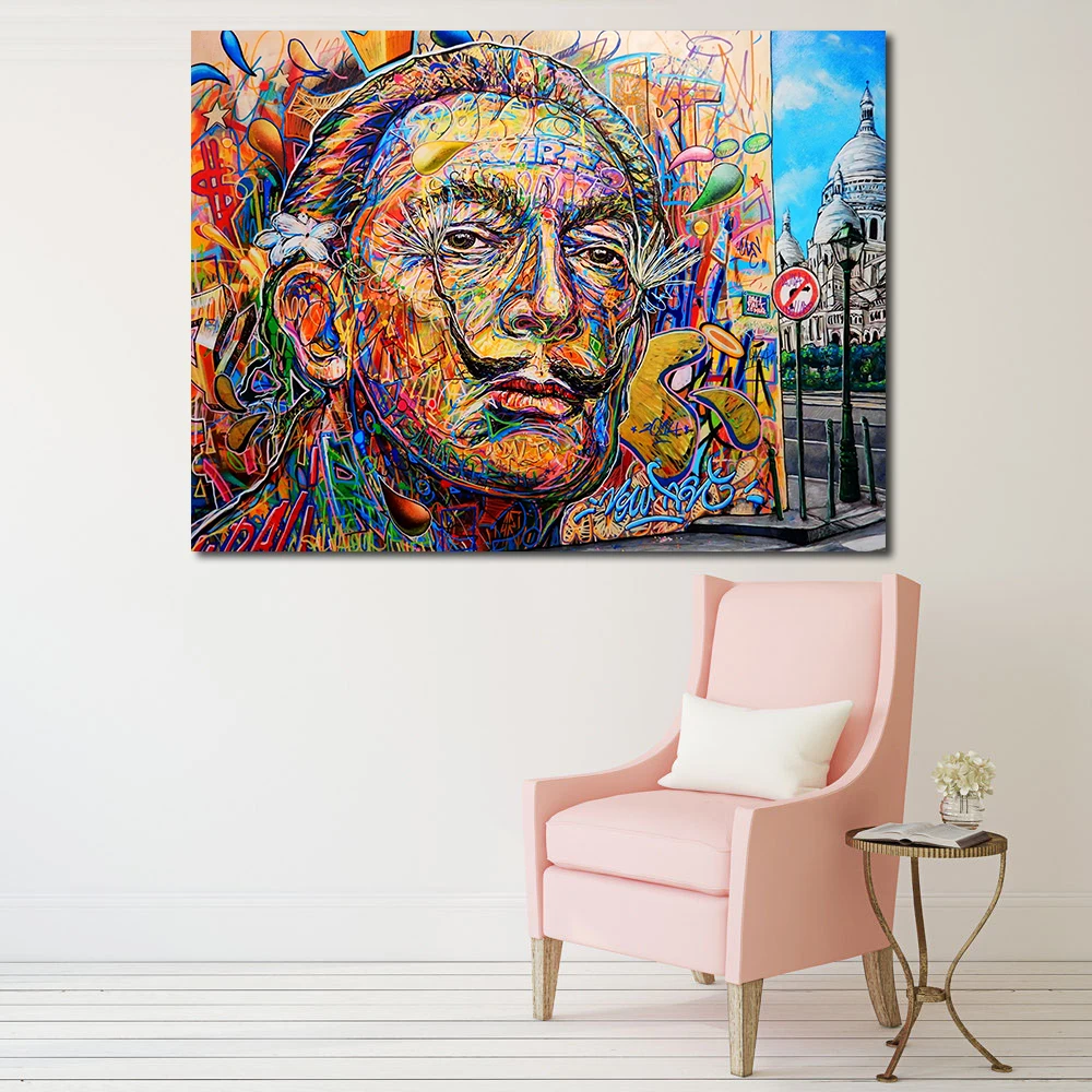 JQHYART современные картины для украшения Сальвадор Дали уличное искусство картина