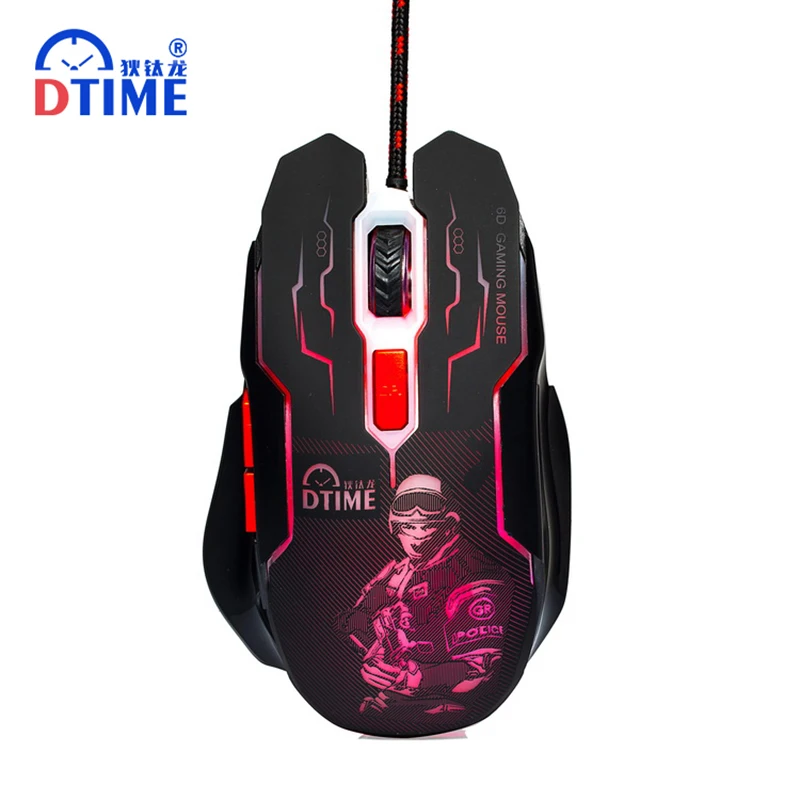 DTIME Проводная игровая мышь Ajustable 5000 dpi 6 кнопок оптических мышей Программирование