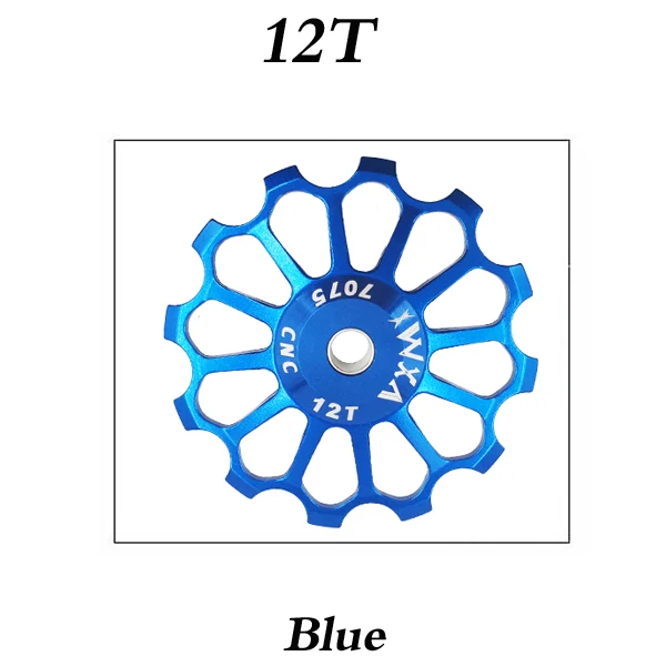 12T Blue VXM MTB дорожный велосипед Керамика Шкив алюминиевого сплава задний переключатель 8 T/10 T/11 T/12/13 T/14/15 T/16 T/17 T руководство велосипед Керамика подшипник опорное колесо - Цвет: 12T Blue