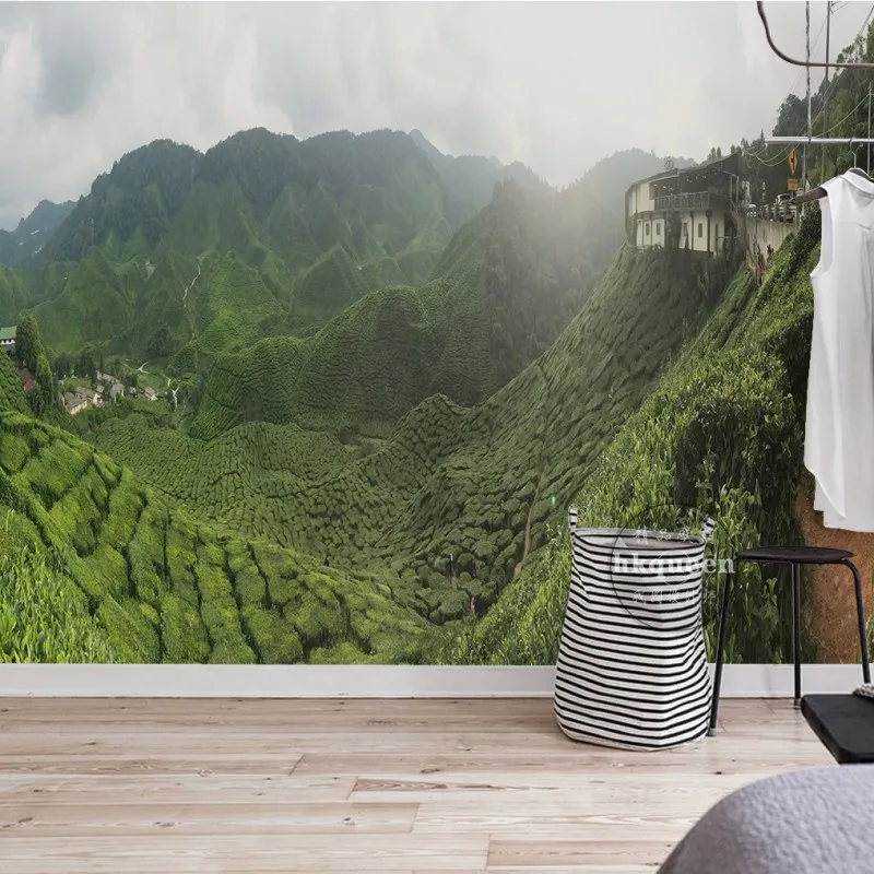 Бесплатная Доставка Зеленый чай дерево лес горные облака пейзаж спальня