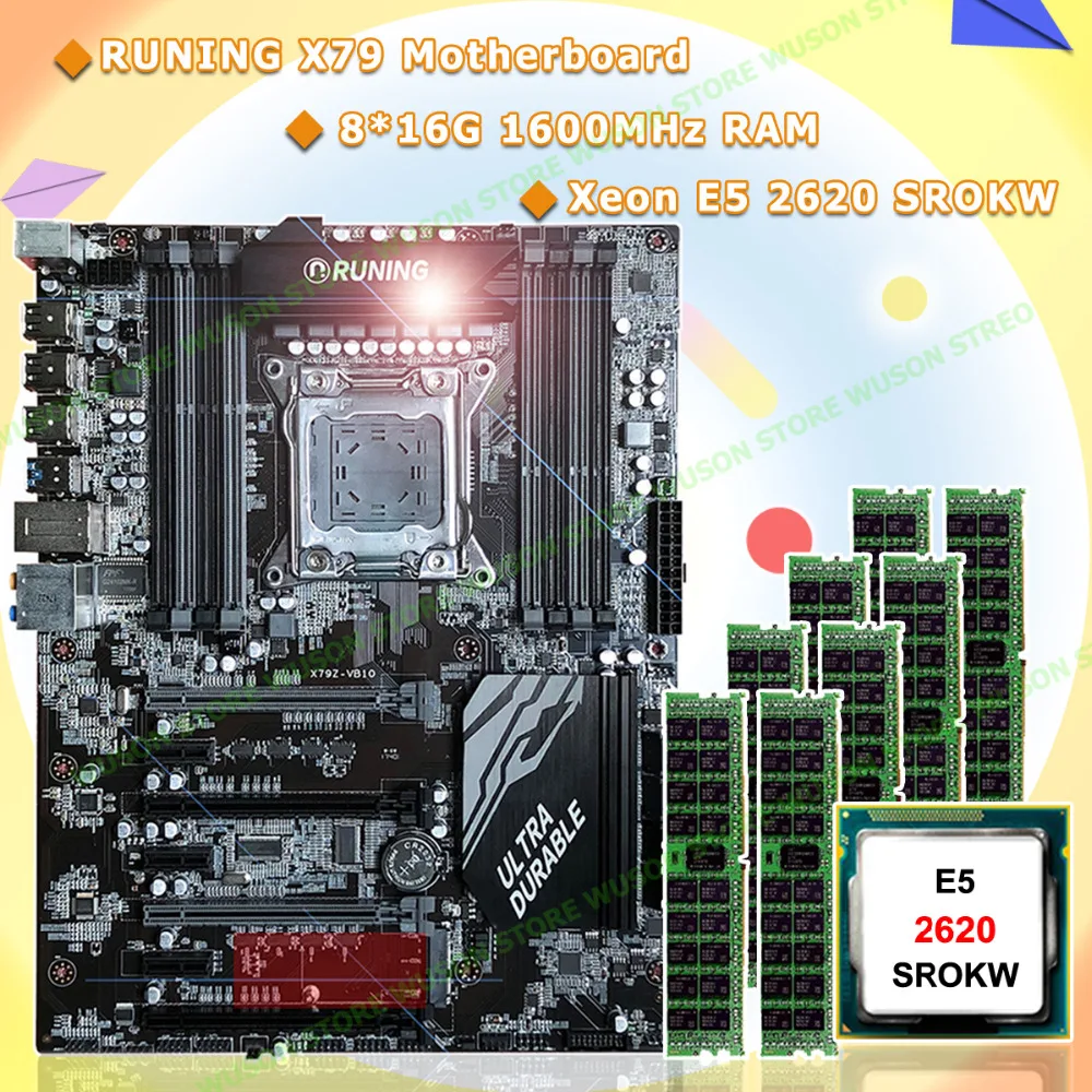 ПК аппаратная поставка Runing X79 материнская плата Intel Xeon E5 2620 SROKW 2 0 GHz RAM 128G (8*16G) DDR3