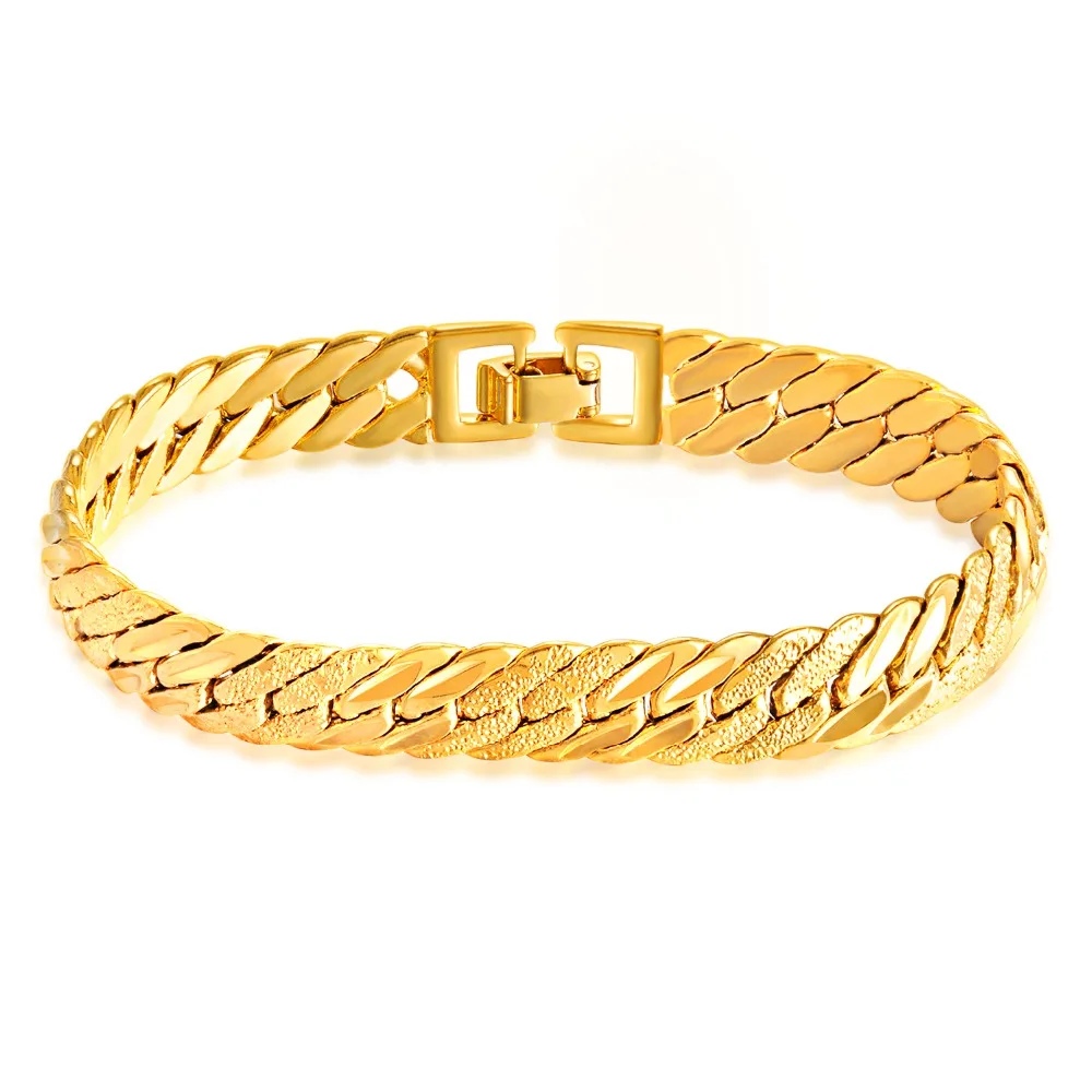Европа и США Панк Золотой браслет человек полировка 21 см длина 11 мм широкий ks488