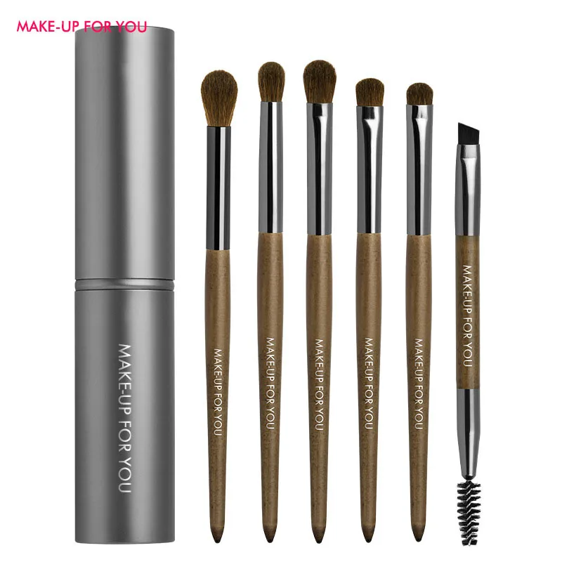 6 шт./комплект набор кистей для теней век кисть натуральные конские волосы