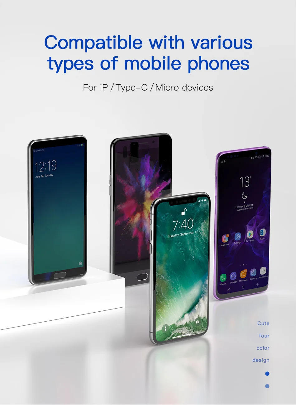 Baseus 4 в 1 USB кабель мульти зарядное устройство кабель для iPhone Xs Max XR 8 7 samsung Galaxy S9 S8 для Micro usb type C зарядное устройство Шнур для передачи данных