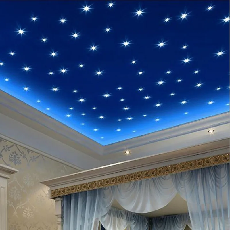 100 шт./компл. светящиеся флуоресцентные наклейки в виде звезд для детских комнат