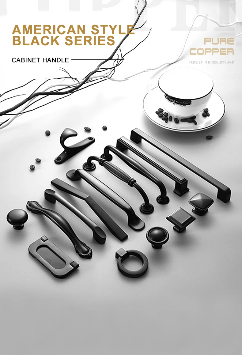 NAIERDI алюминиевый сплав черный шкаф ручки американский стиль твердый кухонный шкаф ручки для выдвижных ящиков оборудование для обработки мебели