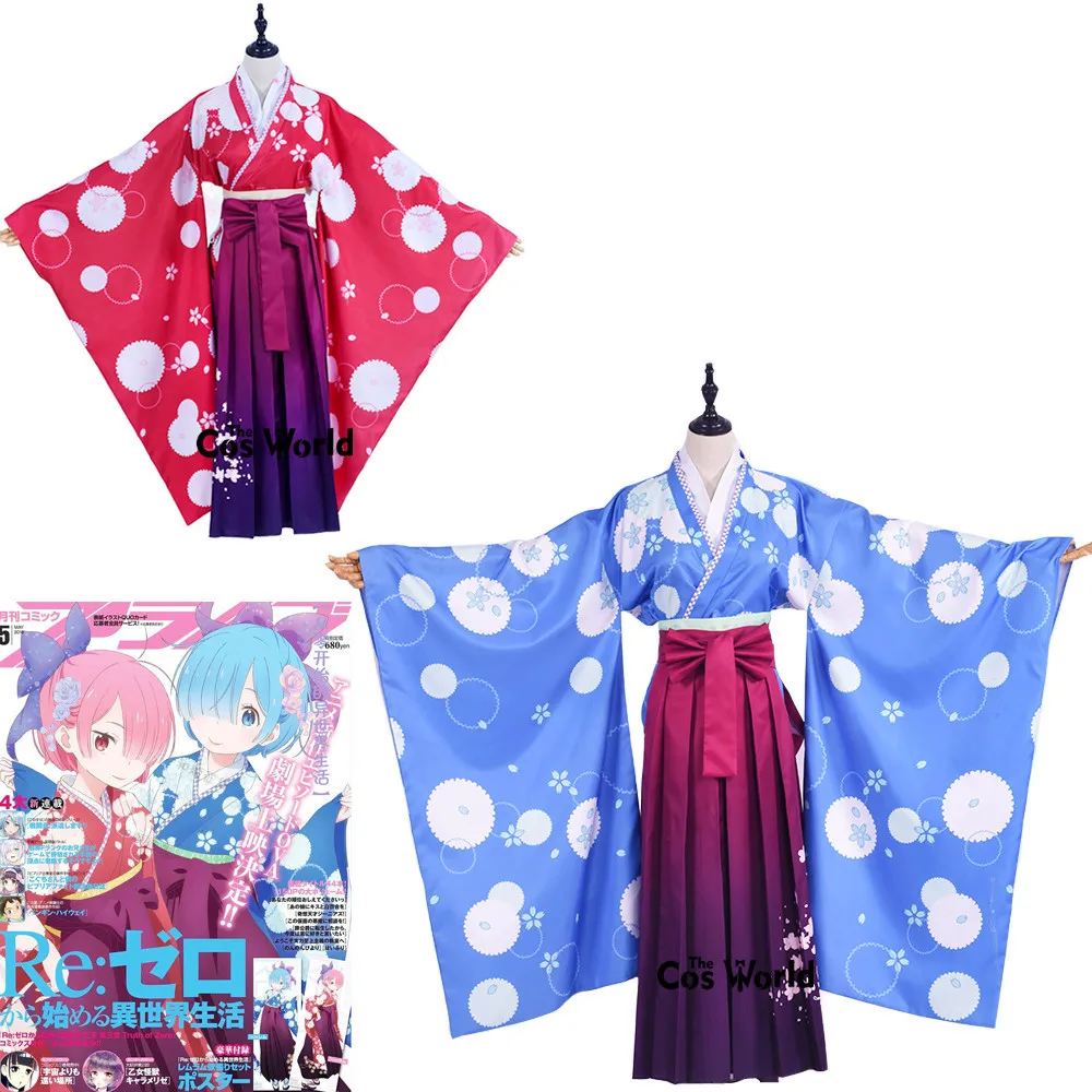 Кимоно для косплея Re Zero юката Кара хаджимериу исай сейкатсу рам у Remu REM верхняя