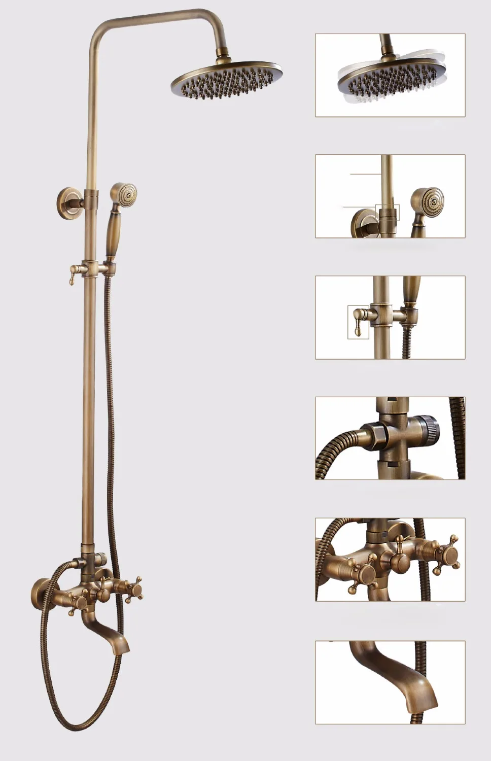 Роскошный антикварный душевой набор sendukс с качественной лейкой и латунным