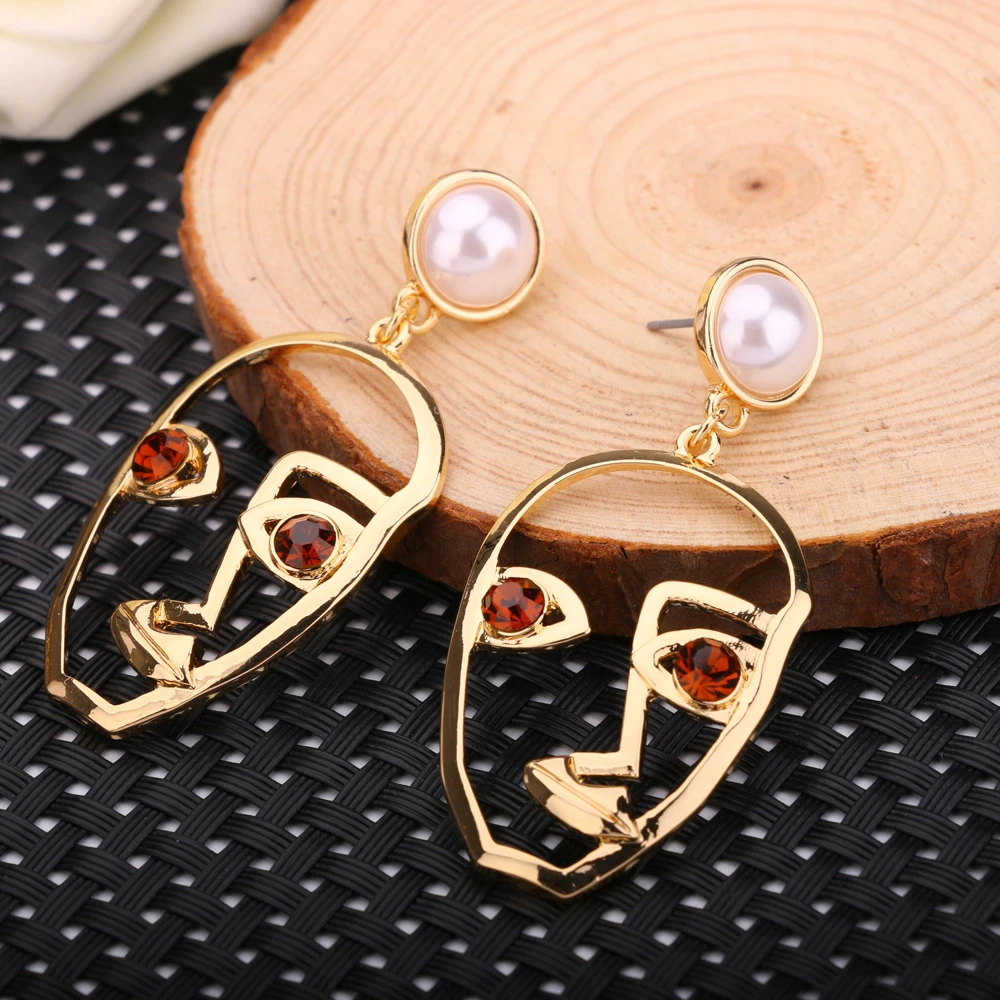 Подвеска-кристалл в виде улыбки для глаз серьги лица женщин стразы вечеринки