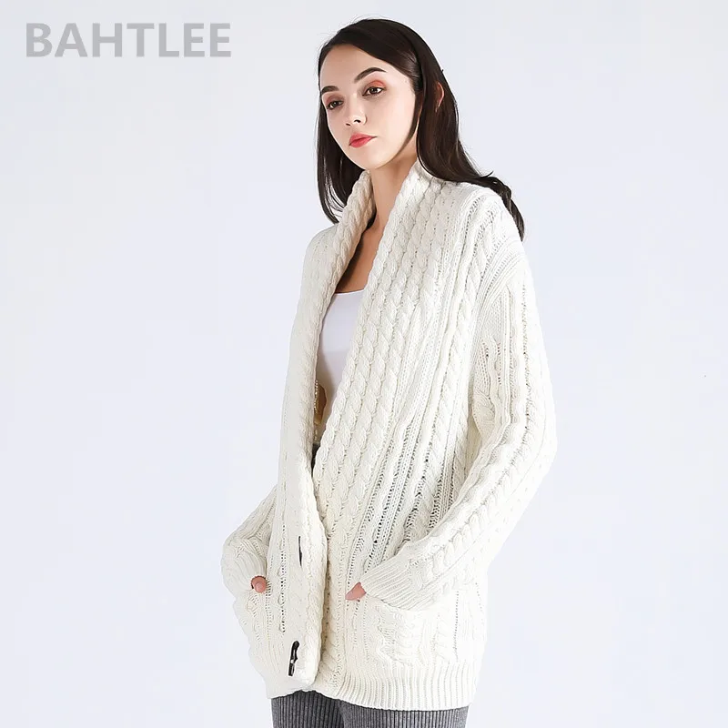 BAHTLEE осенне зимние женские шерстяные не скатывающиеся кардиганы вязаный свитер с