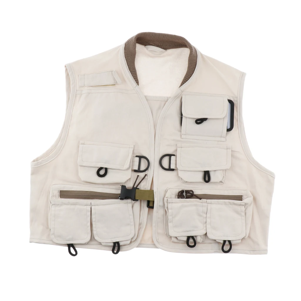 Детский уличный жилет для рыбалки нахлыстом Молодежный с несколькими карманами