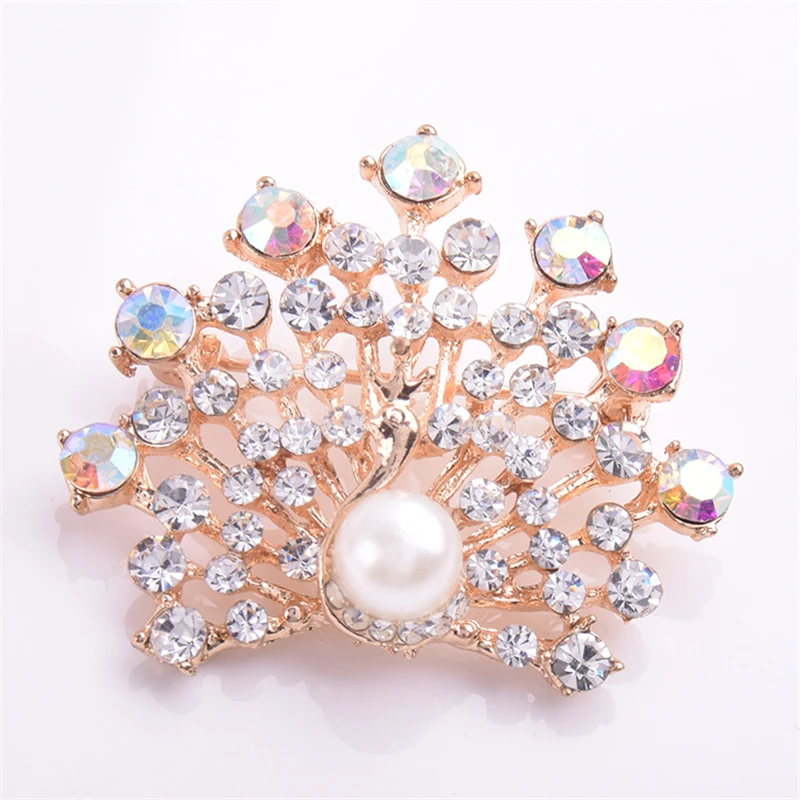 Maxsin 1 шт. Алмазная кристальная брошь павлина для женщин металлический кристалл