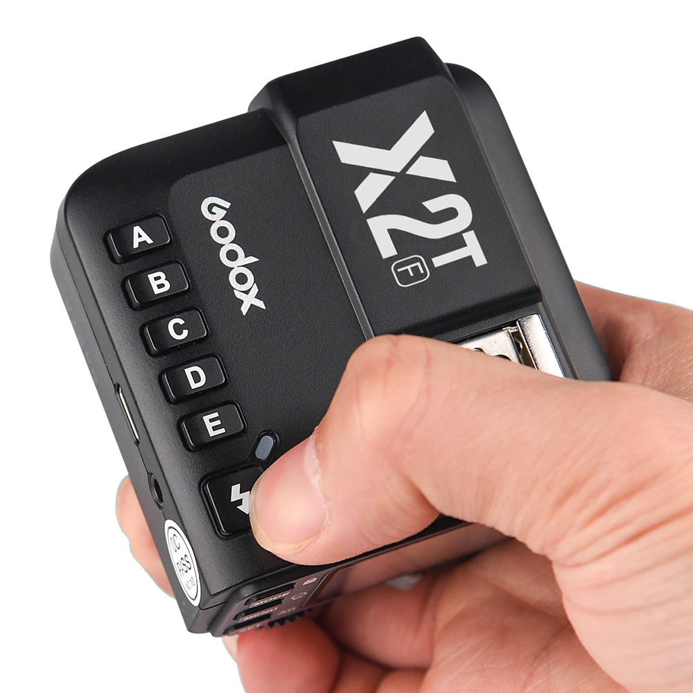 Godox X2t f Ttl 2 4g беспроводной триггер вспышки 1/8000s Hss Передатчик Кнопка спуска затвора