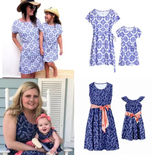 Emmababy Summer Family Matching Floral Clothes Lady Mother Daughter Baby Girls Dress Outfits | Мать и ребенок