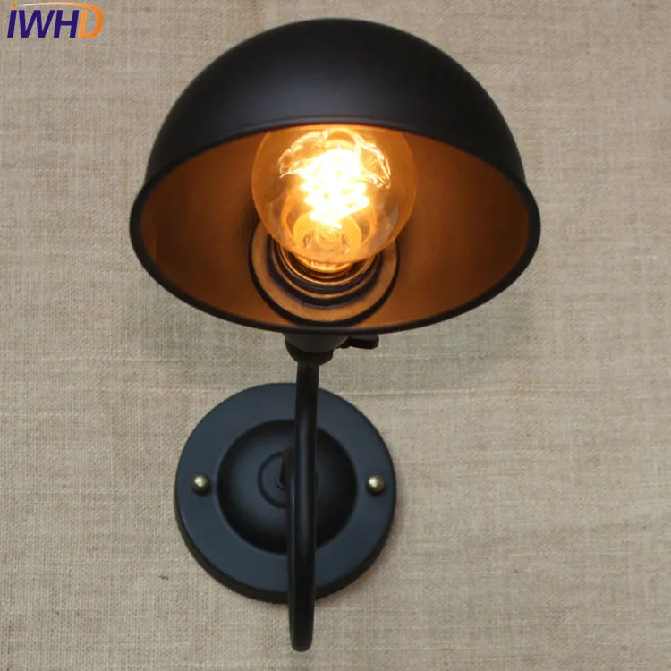 Черная светодиодная настенная лампа IWHD для Эдисона в стиле индастриал