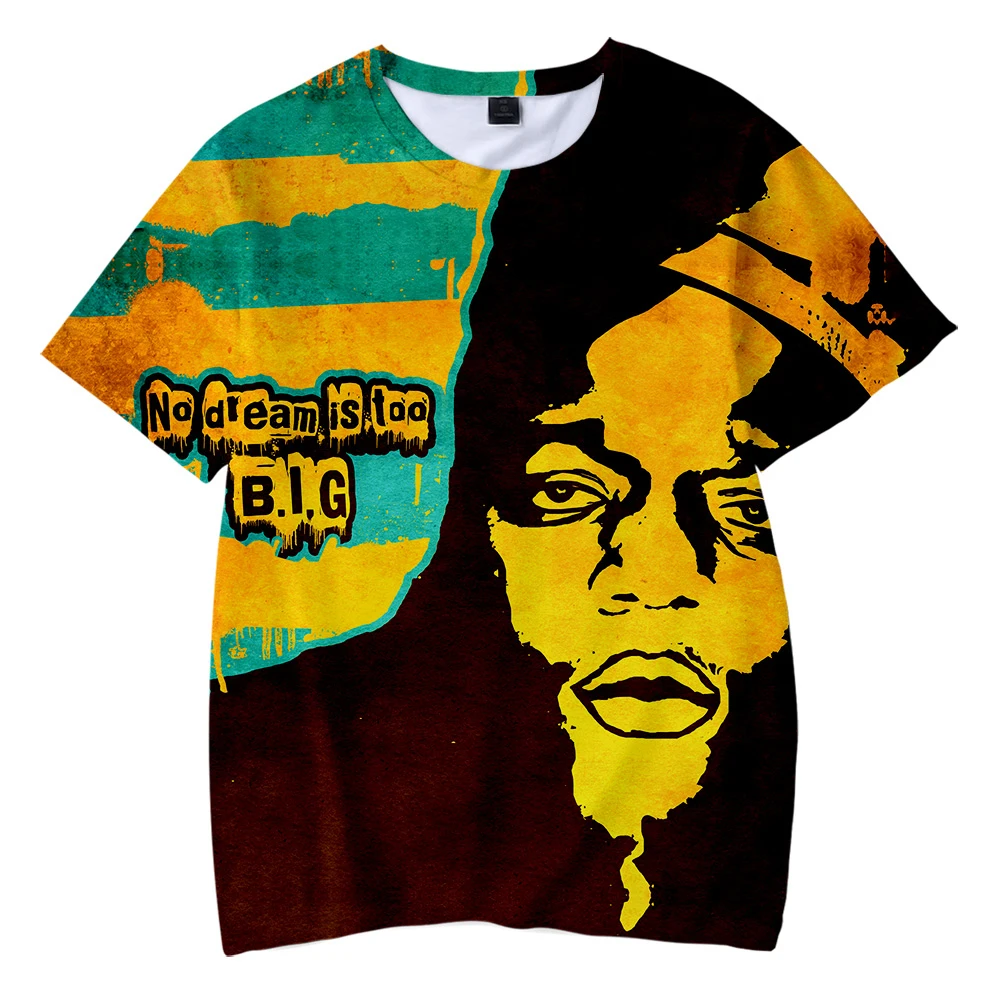 B.I.G BIGGIE/Детские футболки с 3D принтом Harajuku модная летняя футболка Лидер продаж