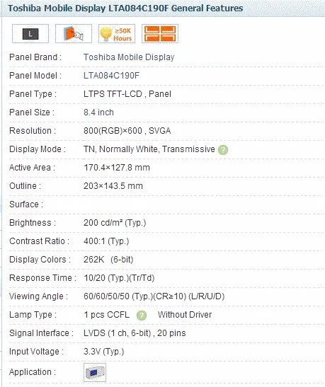 Промышленный ЖК-дисплей LTA084C190F 800*600 8 4 дюйма класс A + проверено перед отправкой |