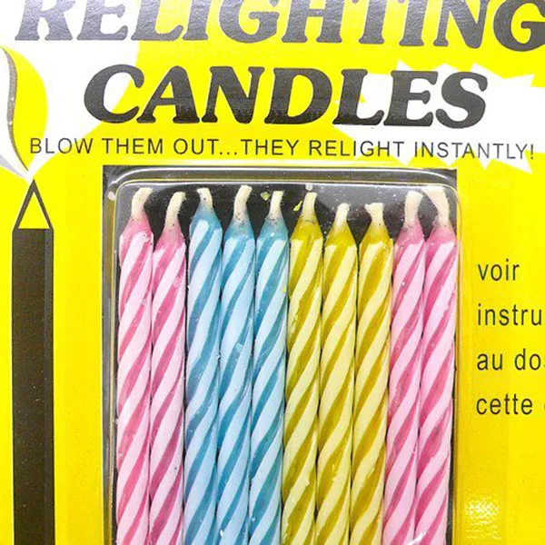 1 пакет (10 шт.) Свеча для торта на день рождения волшебный трюк розыгрыш шутка