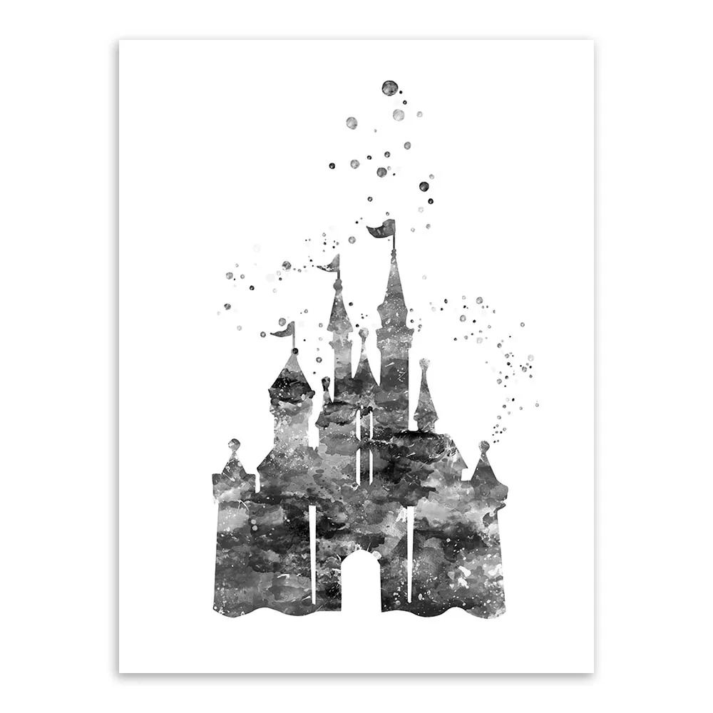 Оригинальная акварель Романтический замок искусственное Аниме Картина Девушки