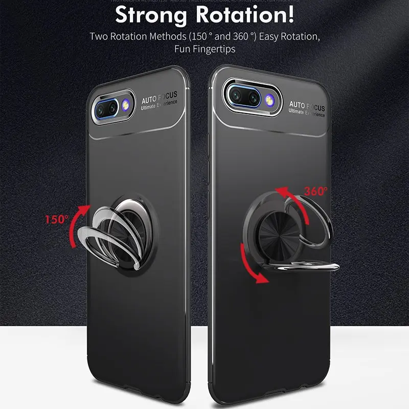 Finger Ring Magnetic Case For Huawei Honor 10 9 Lite Car Holder Cover 360 Rotating Stand Silicon Honor9 9Lite Coque |