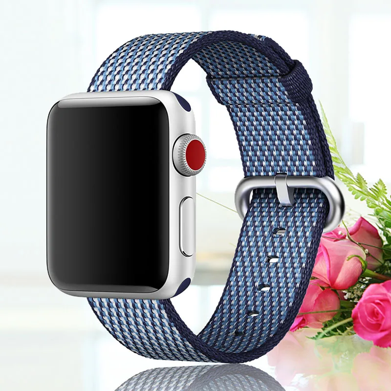 Midnight Blue Check Браслет для apple watch, 44 мм, группа 5, 4, 3, 2, 1, тканый нейлоновый ремешок для iWatch, 40 мм, цветной узор, классическая пряжка - Цвет ремешка: Midnight Blue Check