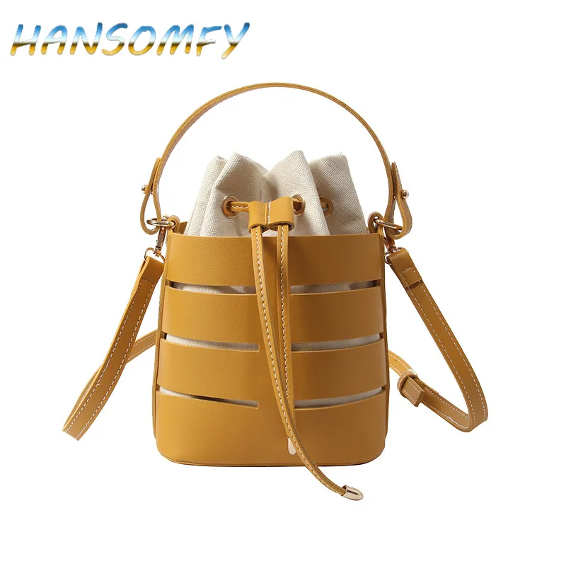 Модная сумка-мешок HANSOMFY женские сумки через плечо сумка плетеная Портативная
