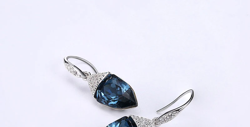 Элегантные женские серьги из кристаллов Swarovski винтажные 925 серебряная серьга-крючок Капля воды для женщин геометрические ювелирные изделия