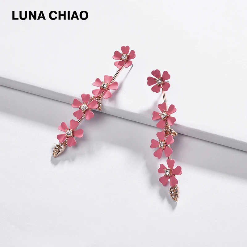 Серьги-капельки LUNA CHIAO серьги с цветным покрытием длинные мини-серьги цветочными