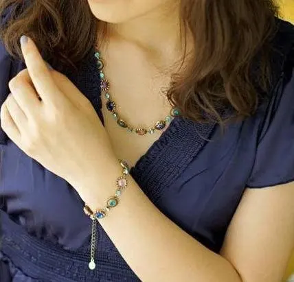 Скидка чешского стиль Coloful хрустальные камни браслет ювелирных изделий