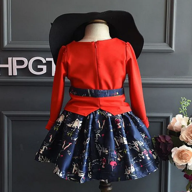 Детская Одежда Осень Девушки Принцесса Clothesg Устанавливает длинные рукава
