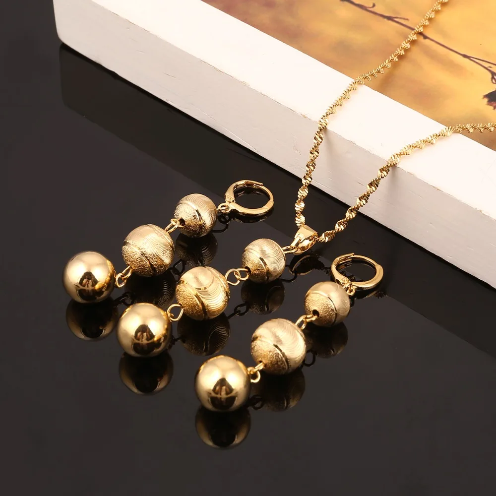 Ожерелье и серьги из бисера для женщин девушек модный очаровательный круглый шар