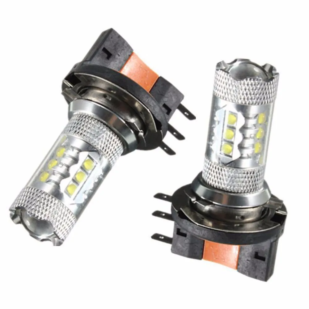 2 шт. светодиодный ные лампы H15 (PGJ23T1 Super White DRL 12 в 80 Вт CREEChip подходят для