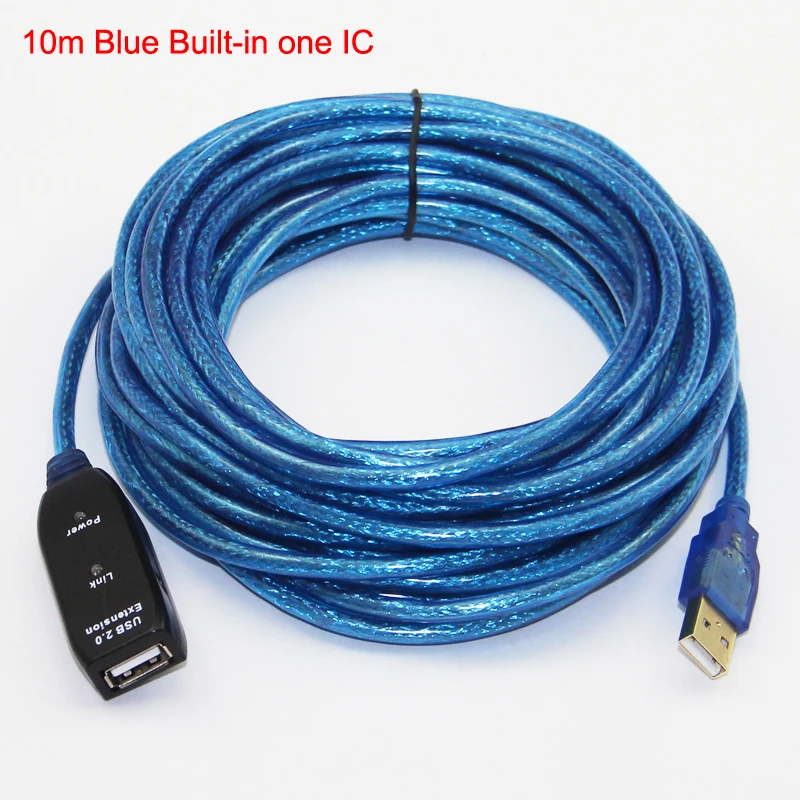 Bochara USB 2,0 Удлинительный кабель папа-мама активный репитер встроенный Микросхема двойной экранированный 5 м 10 м 15 м