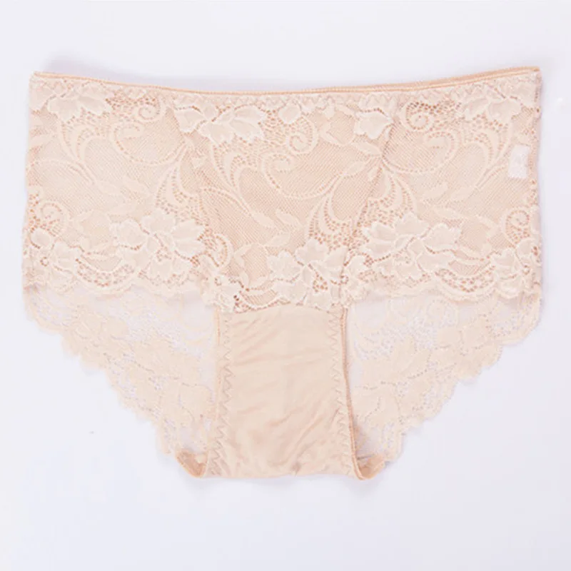 GUIYI женские бесшовные трусы из натурального шелка кружевное дышащее нижнее белье